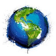 Grungy globe