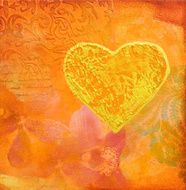 Golden heart on Collage background N2
