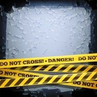 Grunge Vector Background With Danger Tapes