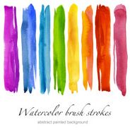 set of colorful watercolor brush strokes N5