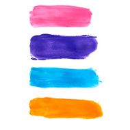 Colored watercolor brush strokes