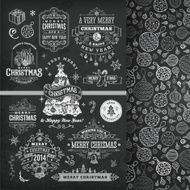 Hand Drawn Blackboard Christmas Labels &amp; Badges N18