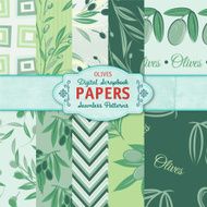 Seamless Background Pattern Set - Olives