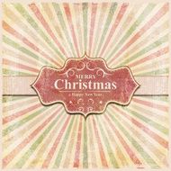 Christmas and New Year Label with grunge background N3