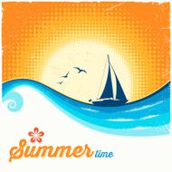 Summer Background with Sailboat N2