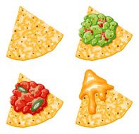 Nacho Corn Chip Icons With Toppings