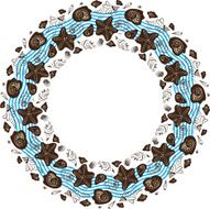 round ornament made ââof shells