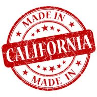 made in California red round grunge isolated stamp