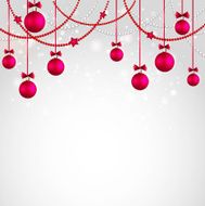 Merry Christmas greeting card with bauble Template design