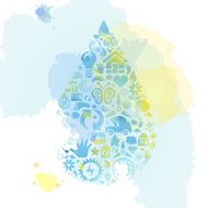 Watercolor water drop