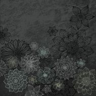 Grunge Background with Flowers N3