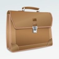 Leather Briefcase on white background N2