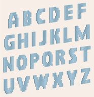 Vector alphabet letters which consist of volume blocks