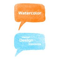 Set of Vector Watercolor Speech Bubbles N2