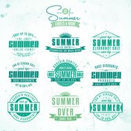 Set of summer sales related vintage labels