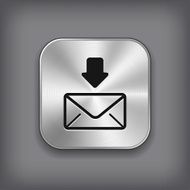 Mail icon - vector metal app button N4