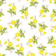 Yellow flowers watercolor seamless vector print