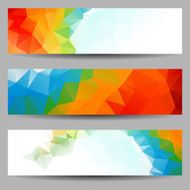 Set of banners with abstract triangles N43
