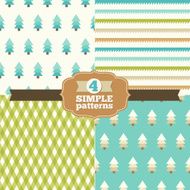 Simple patterns in one palette (green cyan gold beige white)