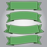 Set of green ribbon banners N2