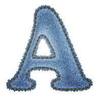 Jeans alphabet Denim letter A