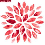 Red Watercolor Sunburst Flower