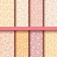 Set of seamless vintage floral patterns Vector eps-10 N2