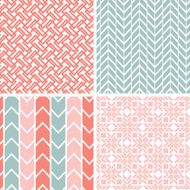 Set of four gray pink geometric patterns and backgrounds N2