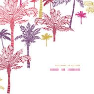 Palm trees seamless corner decor pattern background