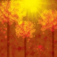 Autumn background with trees and falling leaves N3