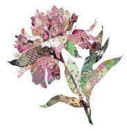 peony quilt collage