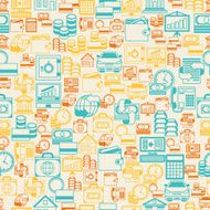 Seamless pattern of banking icons N8