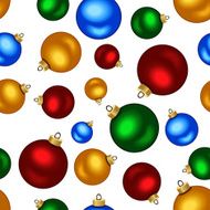 Seamless background with colorful Christmas balls Vector illustration