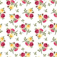 Seamless pattern with red and yellow roses Vector illustration N2