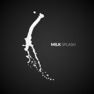 Milk splash isolated on black background N11