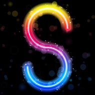 Alphabet Rainbow Lights Glitter with Sparkles N17