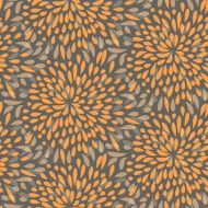 Seamless splattered fireworks pattern in orange and grey