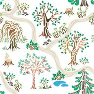 Hand-drawn summer nature pattern