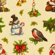 Vintage seamless christmas pattern N4