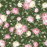 Seamless pattern with pink and white roses Vector illustration N5