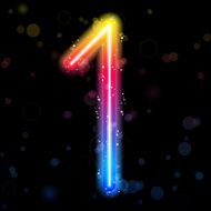 Number Rainbow Lights Glitter with Sparkles N9