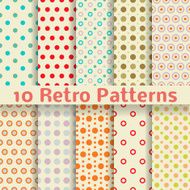 Retro dot vector seamless patterns (tiling) N2