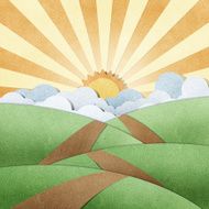 road view recycled paper craft background N5