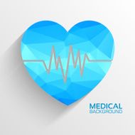 Polygonal medical heart vector background concept N2