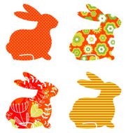Abstract floral bunnies set isolated on white N2