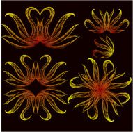 fiery abstract flowers