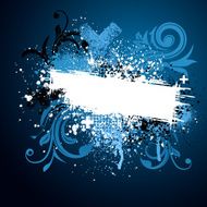 Black and blue floral grunge