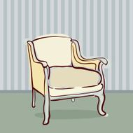 Antique Chair retro style N2