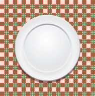 tablecloth and empty plate