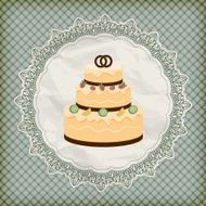 invitation with wedding cake